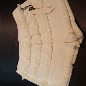 Banjara NWT 100% Cotton Cream Shorts with Fringe Detail